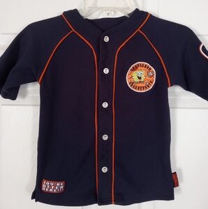 Nickelodeon Blue and Orange Button Down Shirt with Contrast Trim